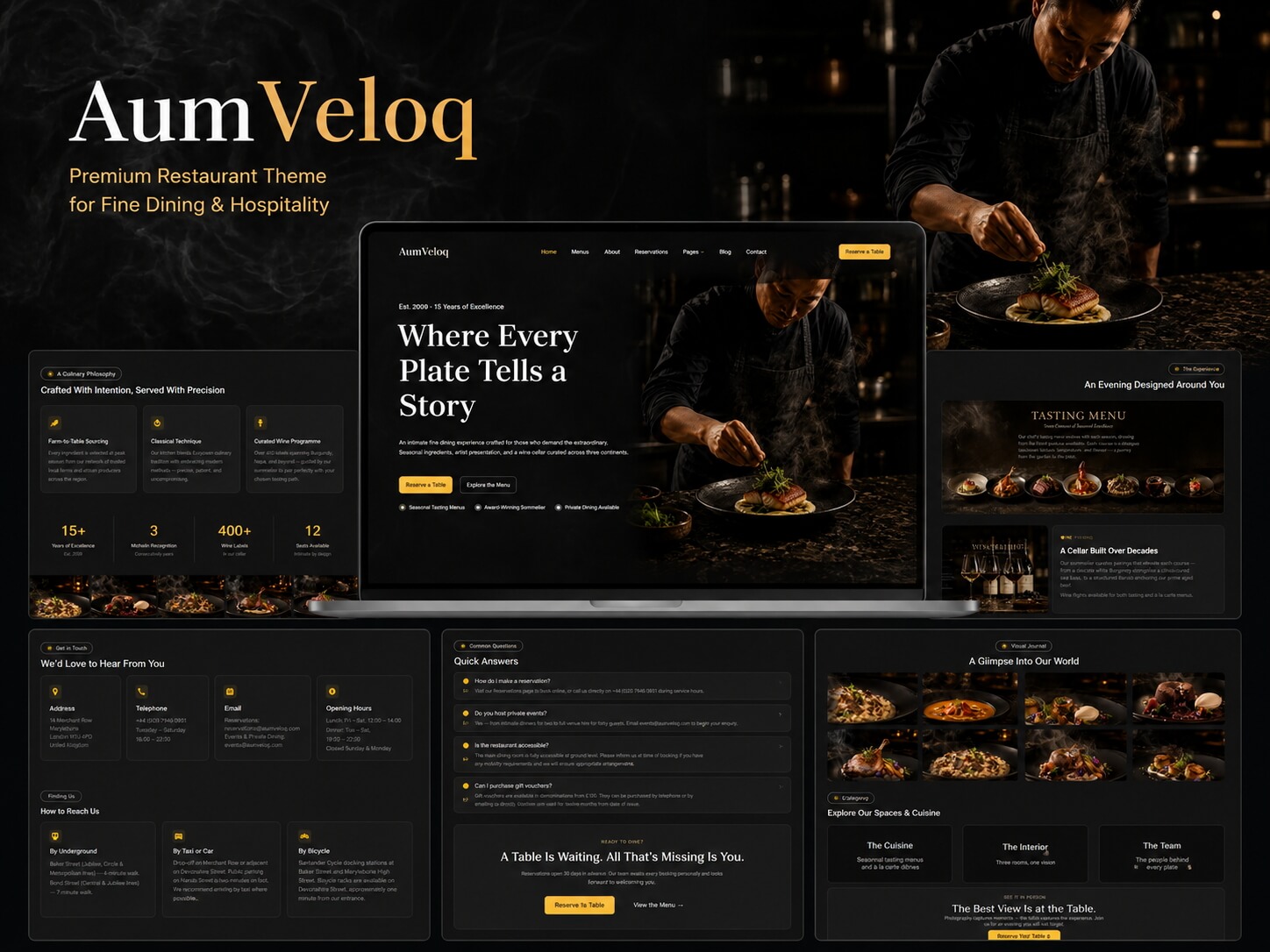 Veloq - 高端餐厅 WordPress 主题